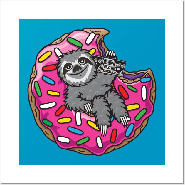 Sloth Donut Wall Art by Plushism